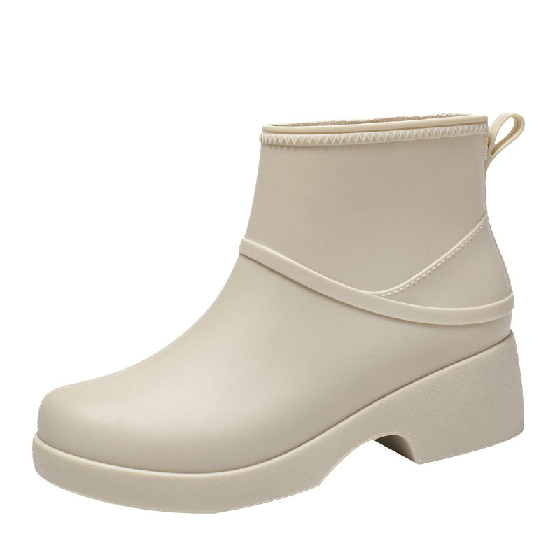 Damen Gummi-AnklEchoarhivoots wasserdicht mit Plateau-Profilsohle und Zuglasche Echoarhiv