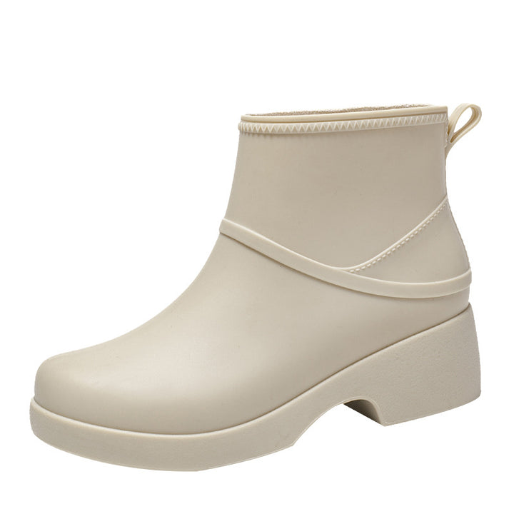 Damen Gummi-AnklEchoarhivoots wasserdicht mit Plateau-Profilsohle und Zuglasche Echoarhiv
