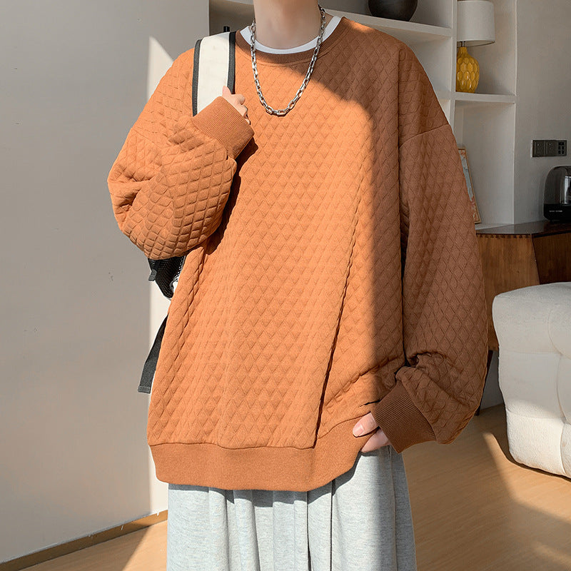 Herren Oversize-Quilt-Sweatshirt mit Rautenmuster und gerippten Bündchen Echo Archiv