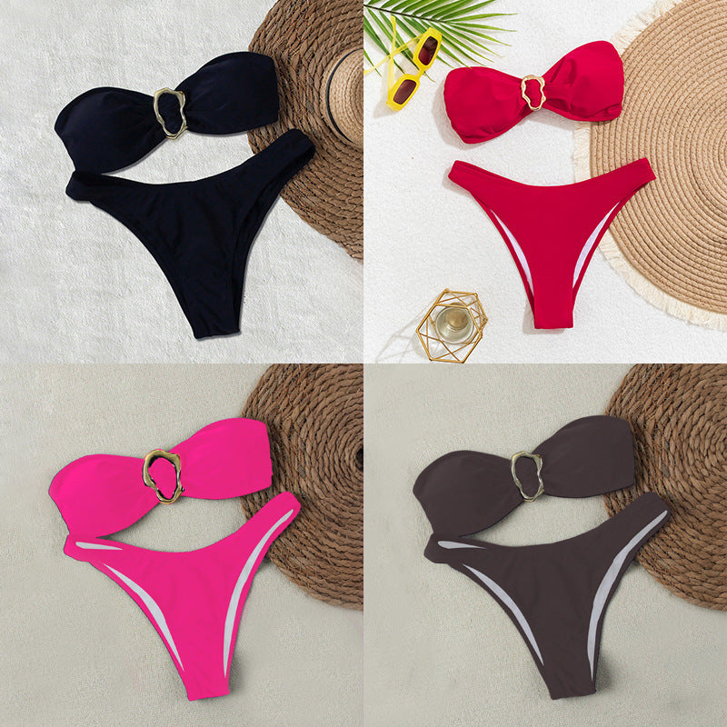 Damen Bandeau-Bikini mit eleganter Goldschließe Echo Archiv