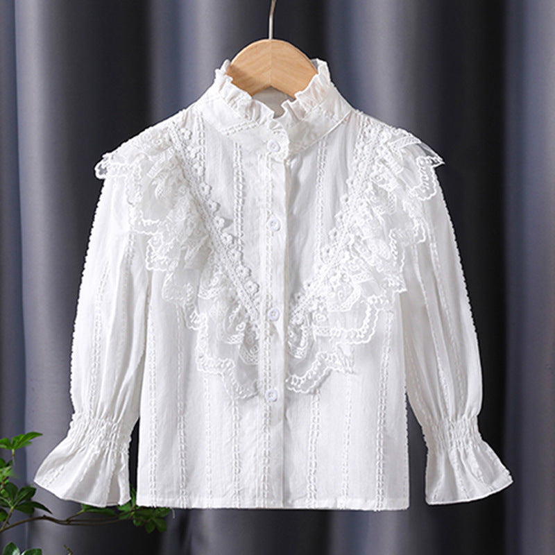 Mädchen Rüschenbluse mit eleganten Spitzenakzenten Echo Archiv