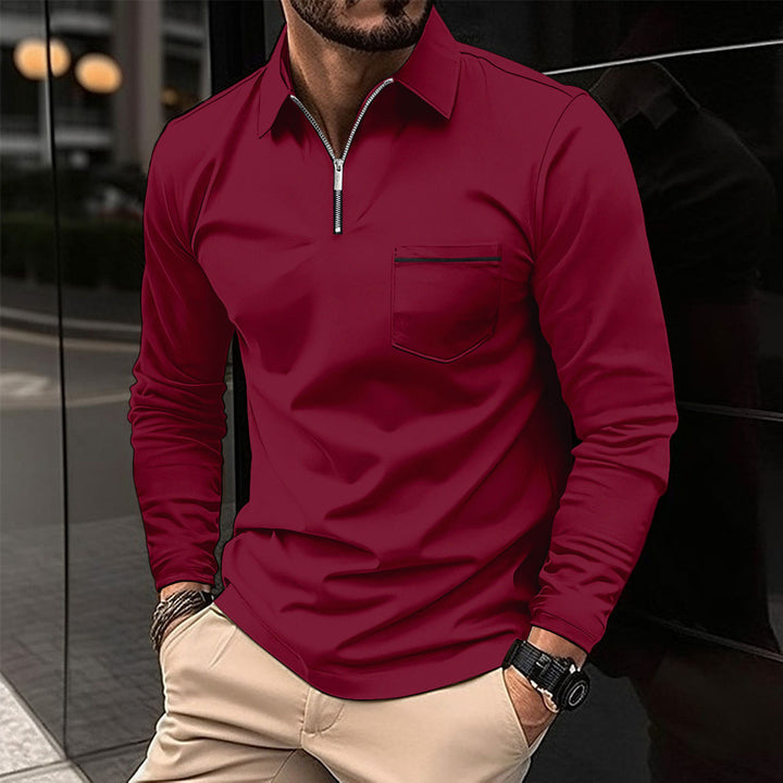 Herren Langarmshirt mit stylishen Reißverschluss-Details Echoarchiv