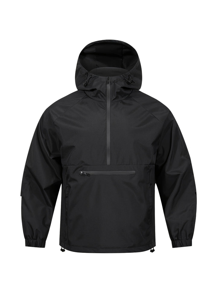 Herren Wind- und Wasserabweisende Anorak-Pulloverjacke mit Halbreißverschluss und Kängurutasche Echoarchiv