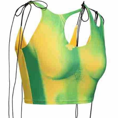 Damen Crop-Top mit asymmetrischem Dekolleté und verstellbaren Trägern Echo Archiv