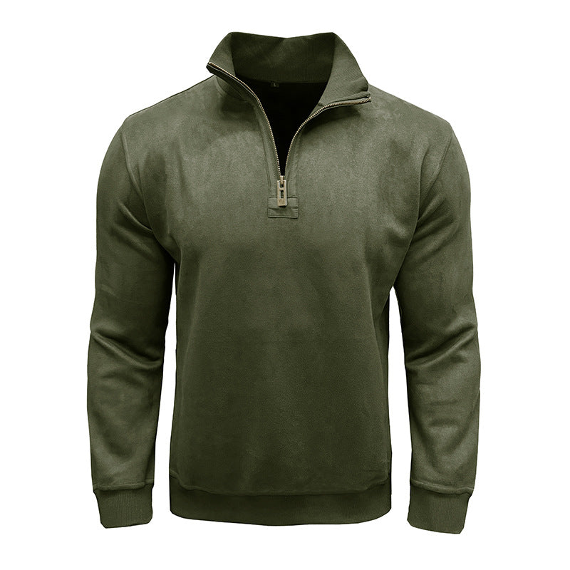 Herren modischer Pullover mit Stehkragen und Reißverschluss Echoarchiv