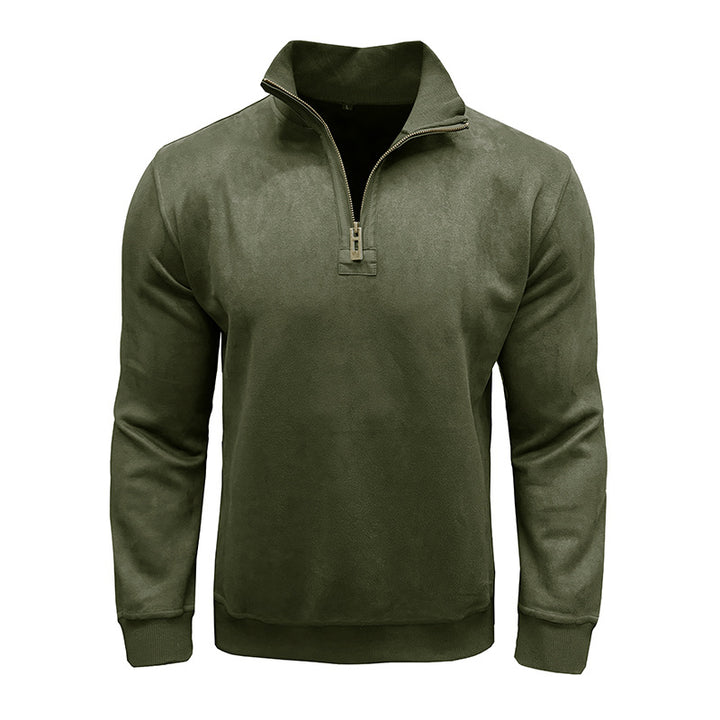 Herren modischer Pullover mit Stehkragen und Reißverschluss Echoarchiv