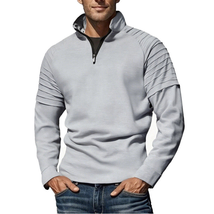 Herren Sportpullover mit stylischen Ripp-Details und halbem Reißverschluss Echoarchiv