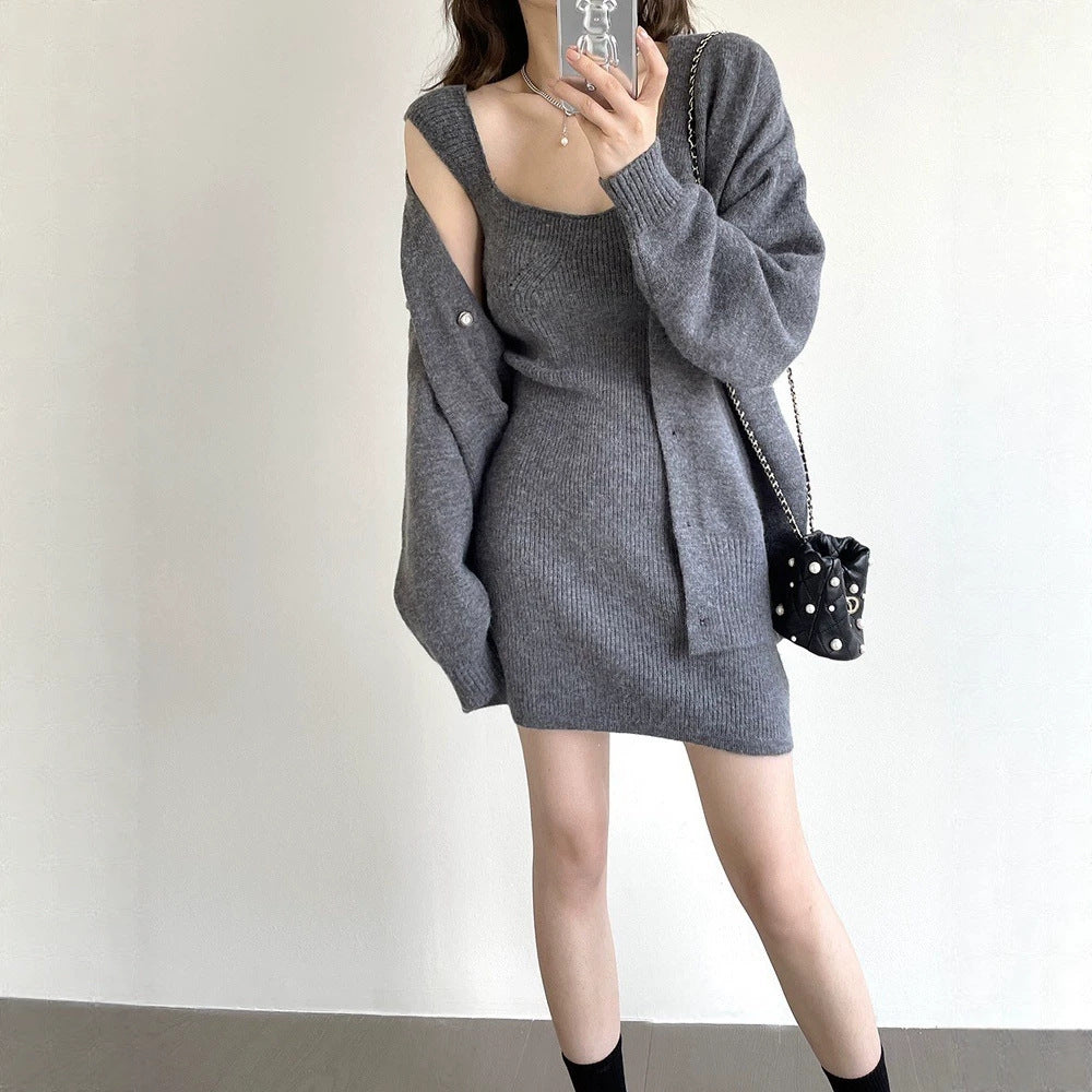 Damen Strickkleid mit offener Strickjacke Echo Archiv