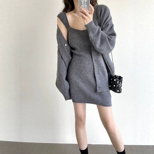 Damen Strickkleid mit offener Strickjacke Echo Archiv