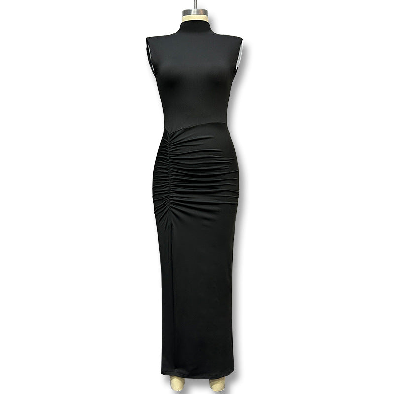 Damen Elegantes Maxikleid mit hoher Taille und tiefem Schlitz Echo Archiv