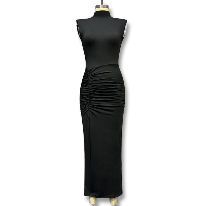 Damen Elegantes Maxikleid mit hoher Taille und tiefem Schlitz Echo Archiv