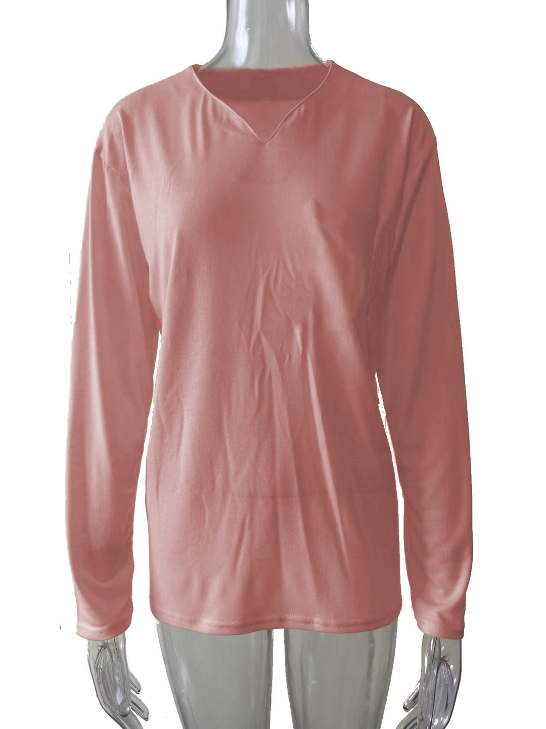 Damen nan legeres Langarmshirt mit V-Notch-Ausschnitt, Brusttasche und lockerer Oversize-Passform Echo Archiv