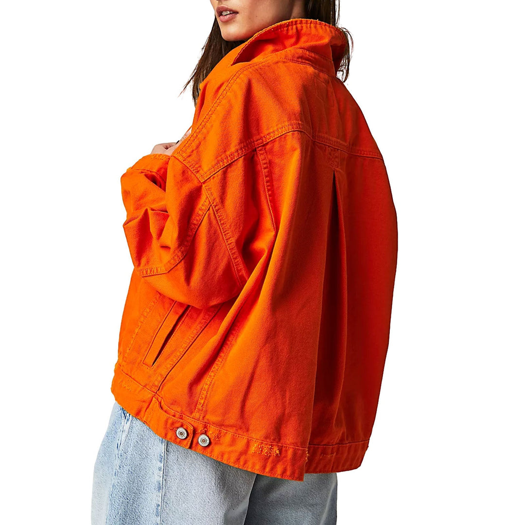 Damen lässige Oversized Denim-Jacke Echoarchiv