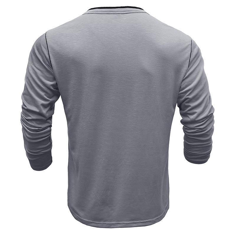 Herren Langarm-Henley-Shirt mit modischen Details und bequemer Passform Echoarchiv