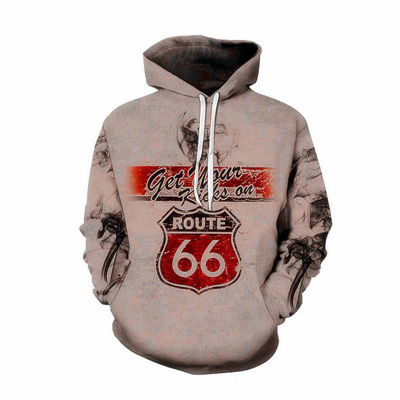Herren Kapuzenpullover mit kreativem Route 66 Design Echoarchiv