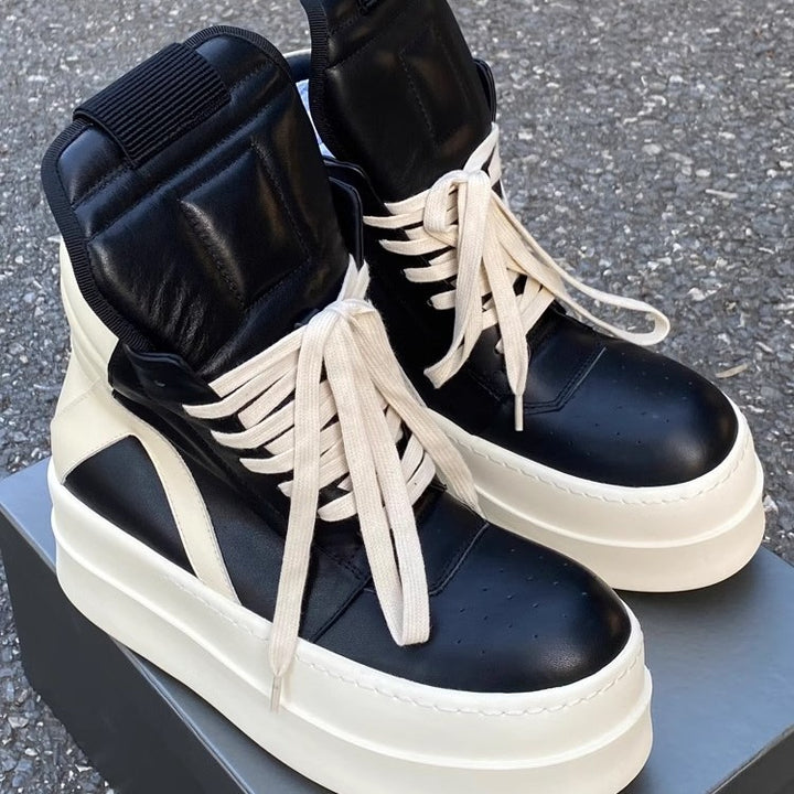 Damen Plateau-High-Top Sneaker-Stiefel mit gepolstertem Schaft und extrahoher Gummisohle – Lioré
