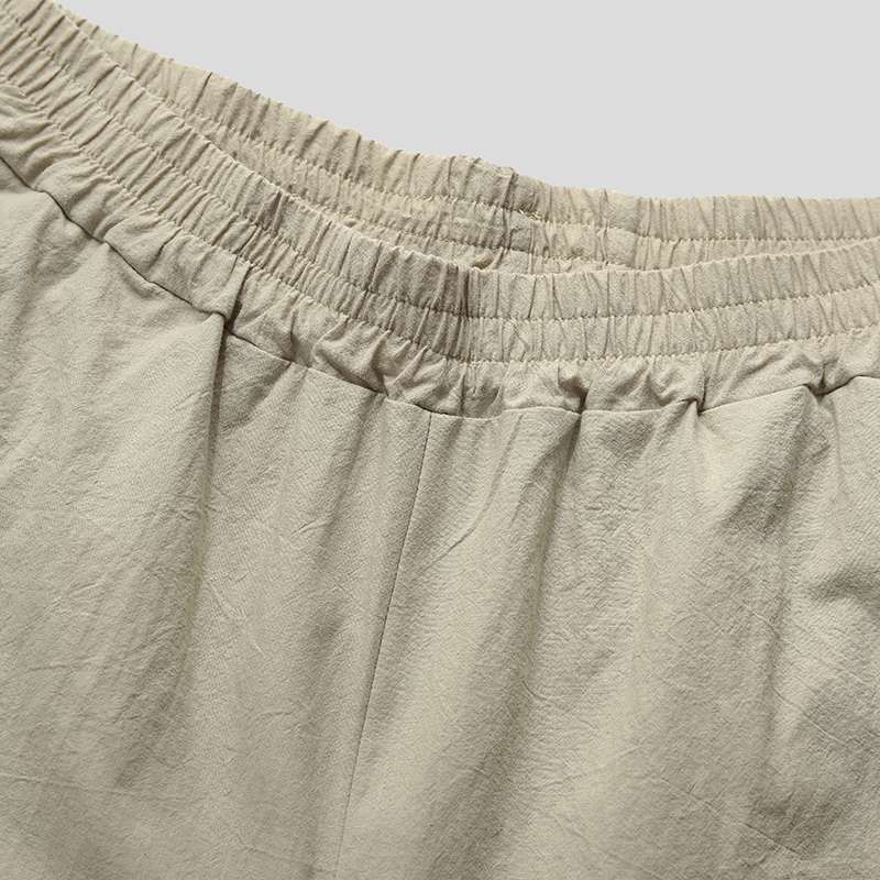 Herren Leinen Schlafanzug mit lässigem Schnitt und V-Ausschnitt Echoarchiv