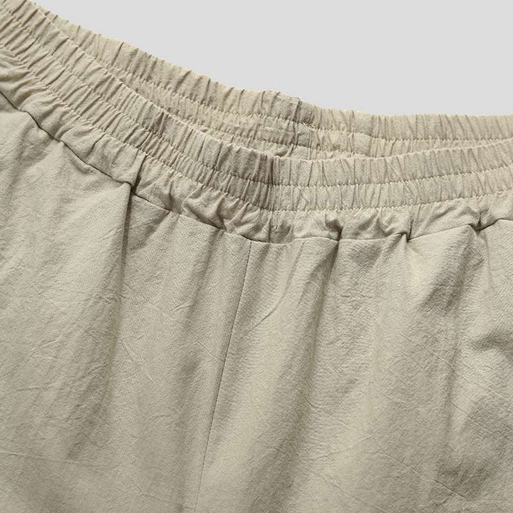 Herren Leinen Schlafanzug mit lässigem Schnitt und V-Ausschnitt Echoarchiv