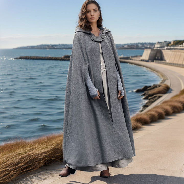 Damen elegante Kapuzenumhang mit verstellbarem Verschluss – Montévia