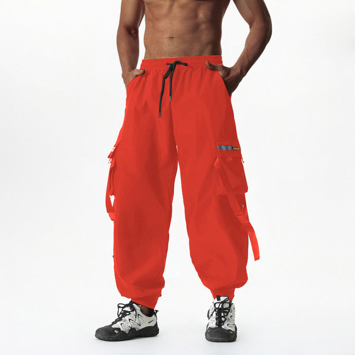 Herren Utility-Cargo-Jogginghose mit Tunnelzug, Beinschnallen & Mehrfachtaschen Echo Archiv