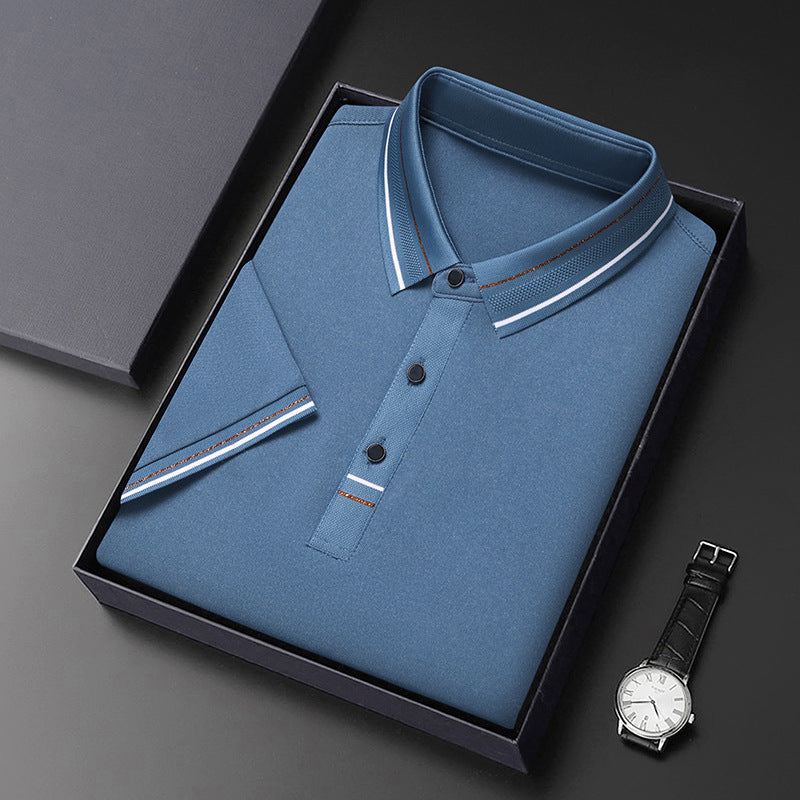 Herren modernes Polohemd mit strukturiertem Material und eleganten Akzenten Echoarchiv