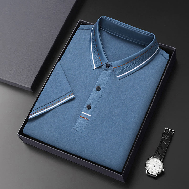 Herren modernes Polohemd mit strukturiertem Material und eleganten Akzenten Echoarchiv