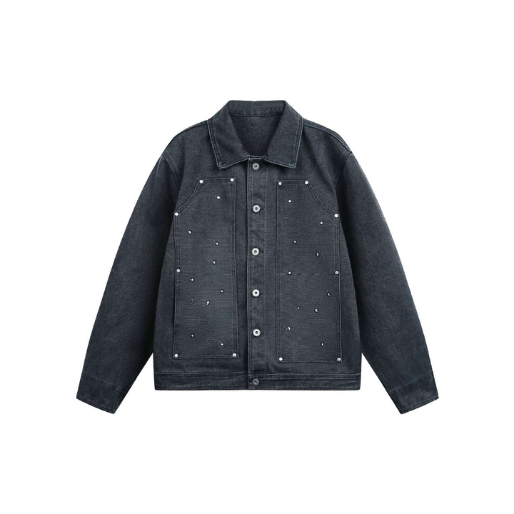 Unisex Kurz geschnittene Jeansjacke im Boxy‑Cut mit Pattentaschen und Used‑Effekt Echoarchiv