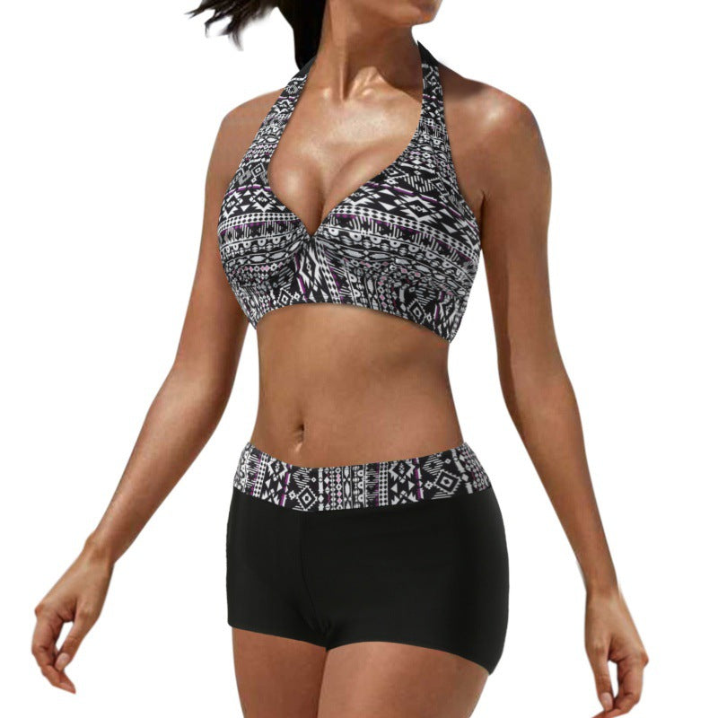 Damen Sportlicher Bikini mit hoch geschnittenem Unterteil Echo Archiv