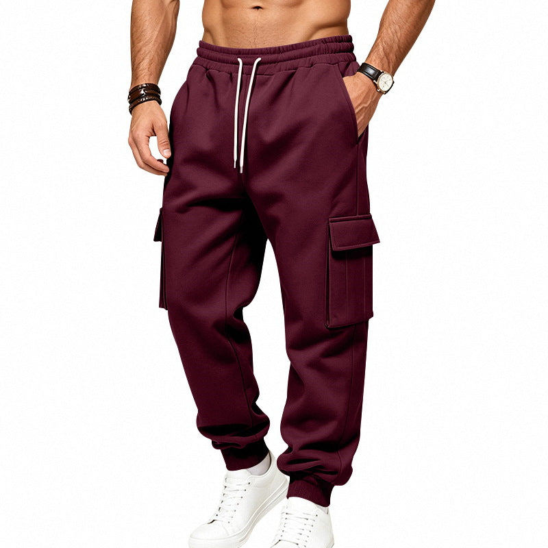 Herren Cargo-Jogginghose aus Sweat mit Kordelzug, elastischen Bündchen und großen Klappentaschen Echoarchiv