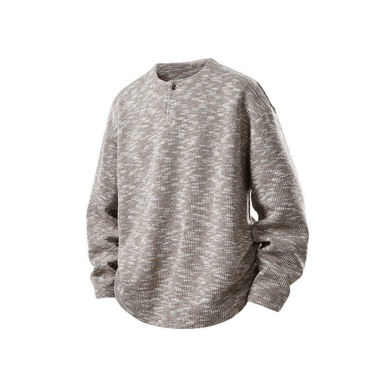 Herren Oversize-Strickpullover im Melange-Look mit Rundhalsausschnitt und gerippten Bündchen Echo Archiv