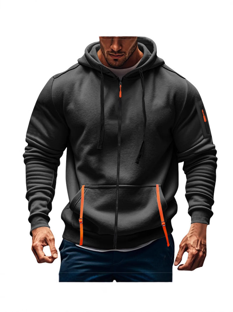 Herren sportliche Kapuzenjacke mit praktischen Reißverschlusstaschen Echoarchiv