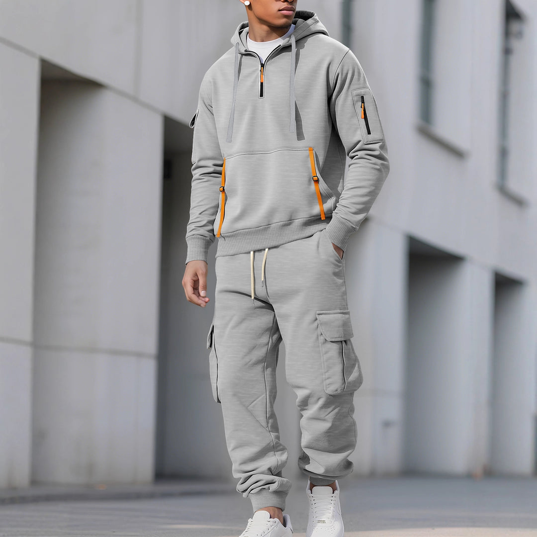Herren Funktionales Sportset mit Kapuze und praktischen Taschen Echoarchiv