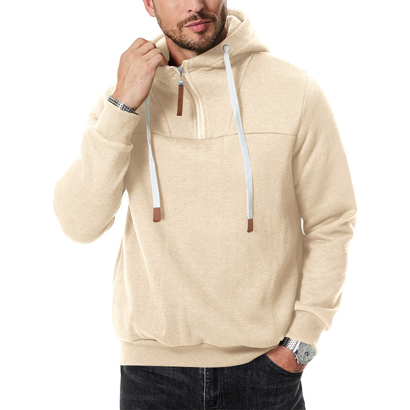 Herren nan Sweat-Halbzip mit strukturierter Innenseite, verstellbarer Kapuze und breitem Rippbund Echo Archiv