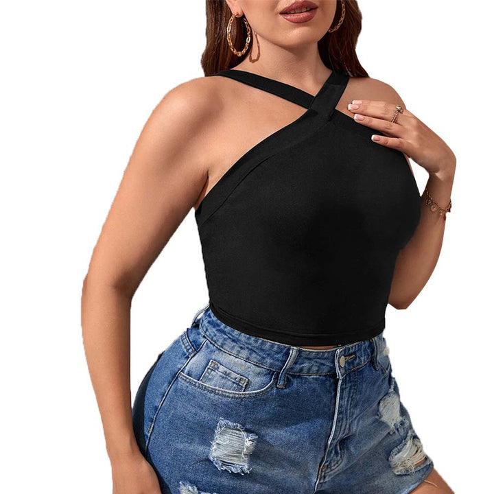 Damen Crop-Top mit asymmetrischem Design und verstellbaren Trägern Echo Archiv