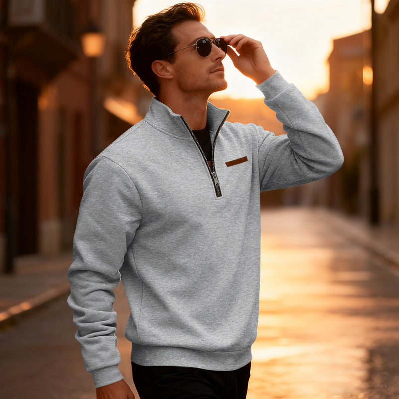 Herren Sportlicher Pullover mit halbhochgeschlossenem Reißverschluss Echoarchiv