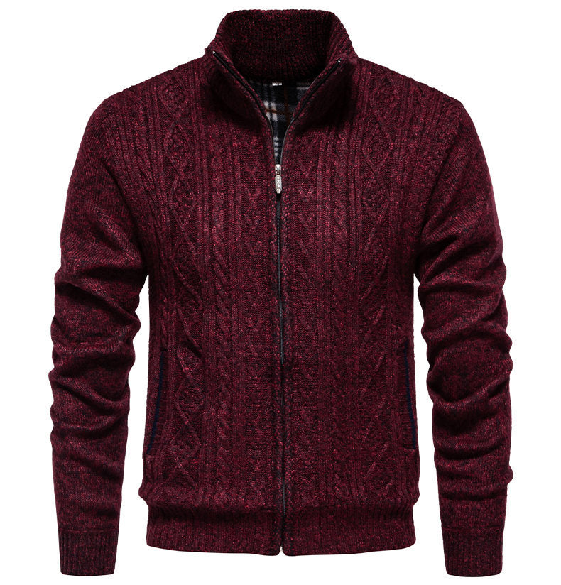Herren Strickjacke mit hohem Kragen und Reißverschluss Echoarchiv
