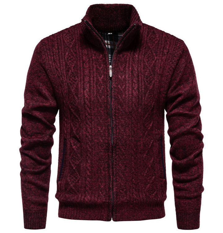 Herren Strickjacke mit hohem Kragen und Reißverschluss Echoarchiv