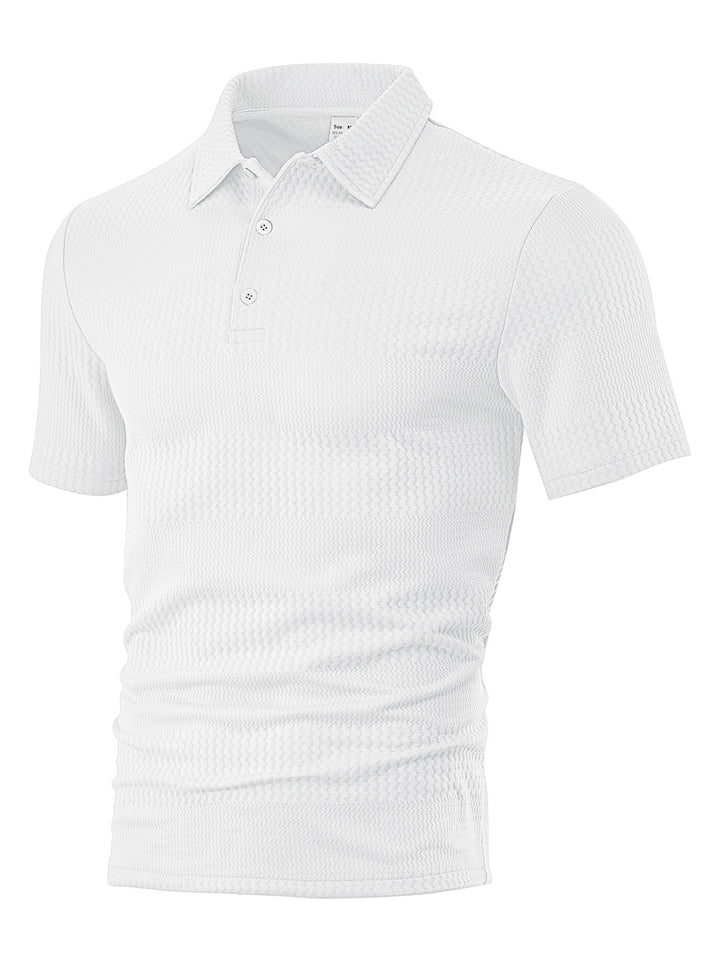 Herren Polohemd mit strukturiertem Design und atmungsaktiven Eigenschaften Echoarchiv