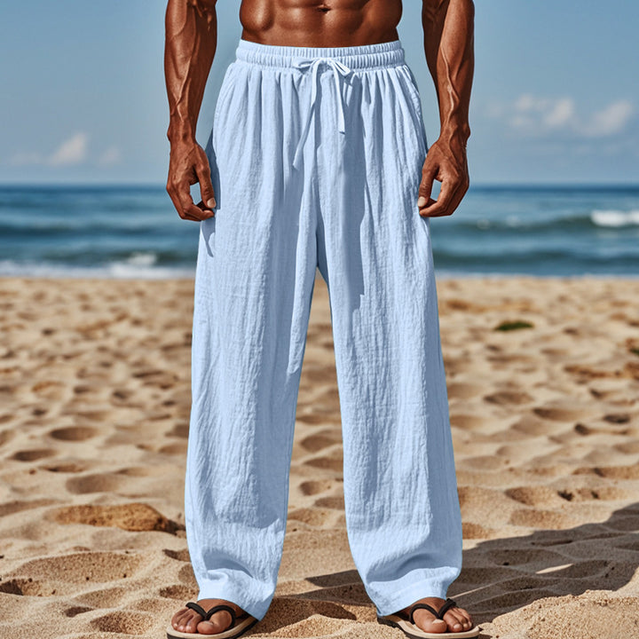 Herren lockere Strandhose mit elastischem Bund und seitlichen Eingrifftaschen Echoarchiv