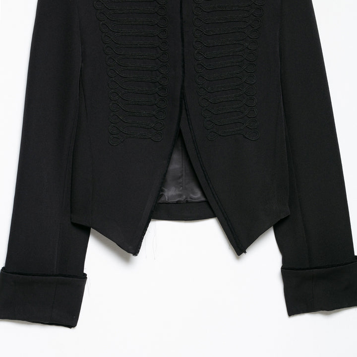 Damen Kurze militärinspirierte Bolerojacke mit Stehkragen und Zierkordeln Echo Archiv