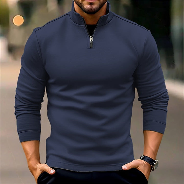 Herren funktioneller Pullover mit kurzem Reißverschluss und sportlichem Schnitt Echoarchiv
