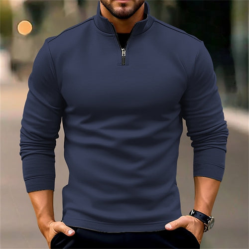 Herren funktioneller Pullover mit kurzem Reißverschluss und sportlichem Schnitt Echoarchiv