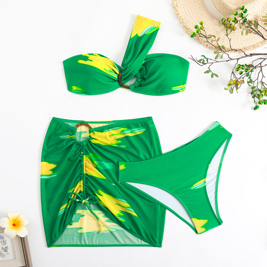 Damen Cropped Bikini-Set mit verspieltem Rüschendesign und elegantem Bindeträgersystem Echo Archiv