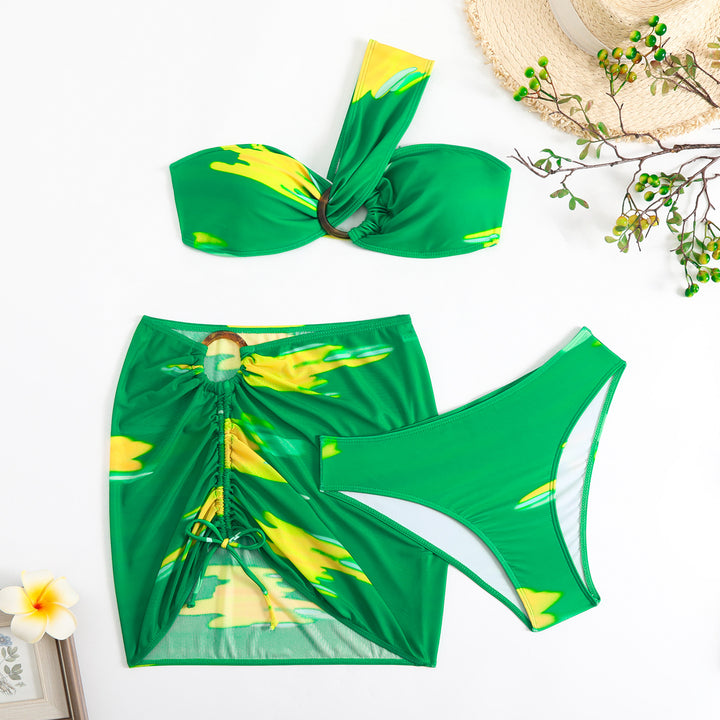 Damen Cropped Bikini-Set mit verspieltem Rüschendesign und elegantem Bindeträgersystem Echo Archiv