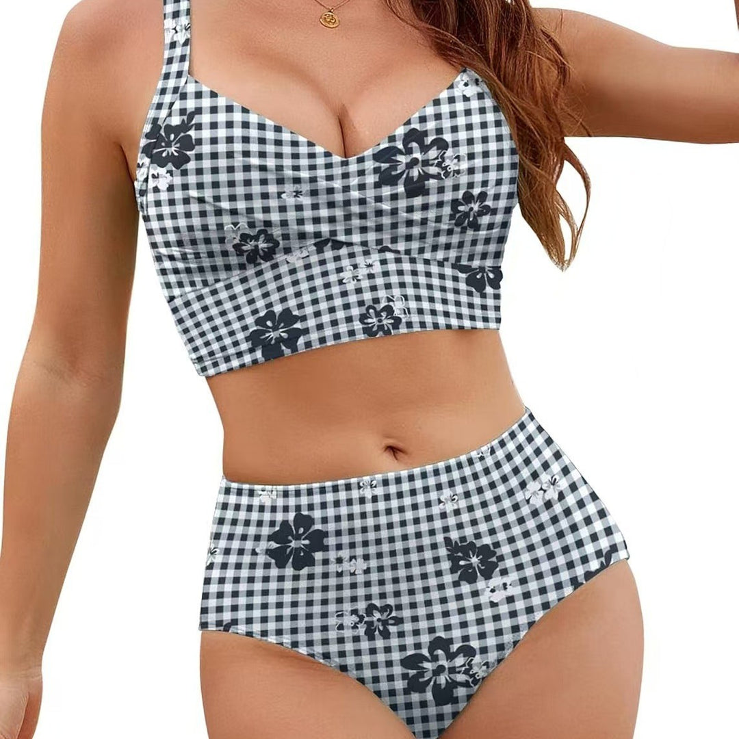 Damen Bikini-Set mit hohem Bund und dekorativem Knotendesign Echo Archiv