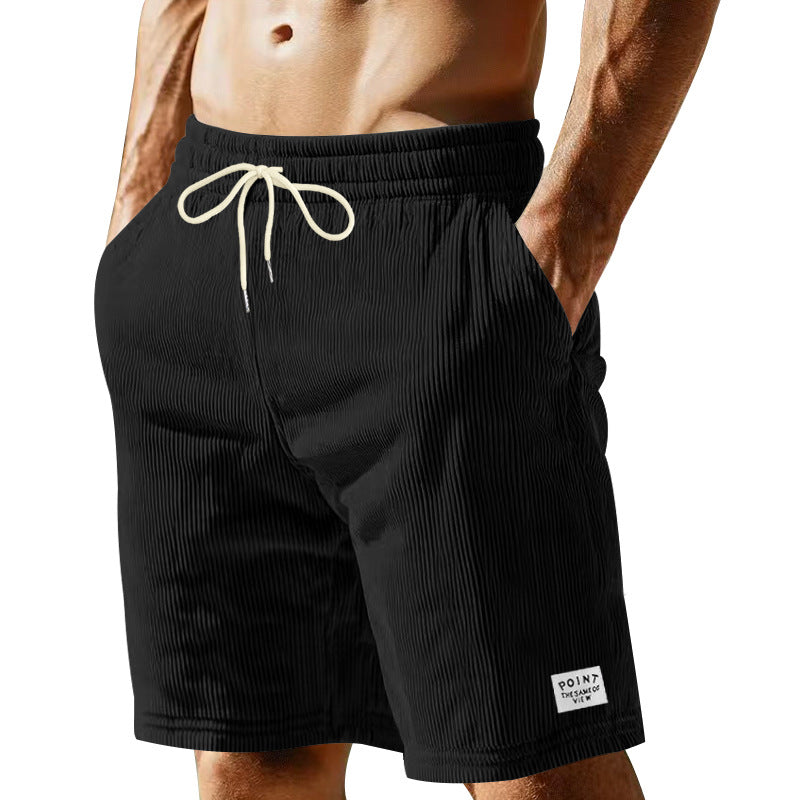 Herren nan knielange Lounge-Shorts im Rippenstrukturjersey mit elastischem Kordelzugbund und aufgesetzten Eingrifftaschen Echo Archiv