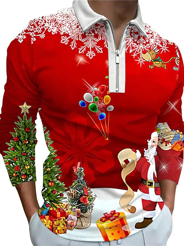 Herren Langarm-Pullover mit festlichem Weihnachtsdesign Echoarchiv