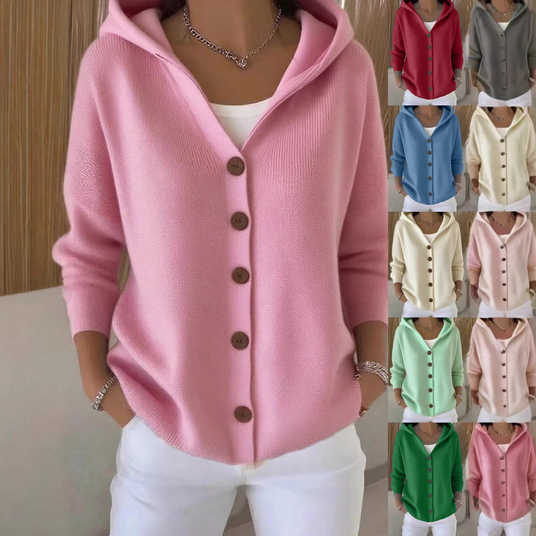 Damen nan Kapuzen-Cardigan mit Knopfleiste und lässiger Oversize-Passform Echo Archiv