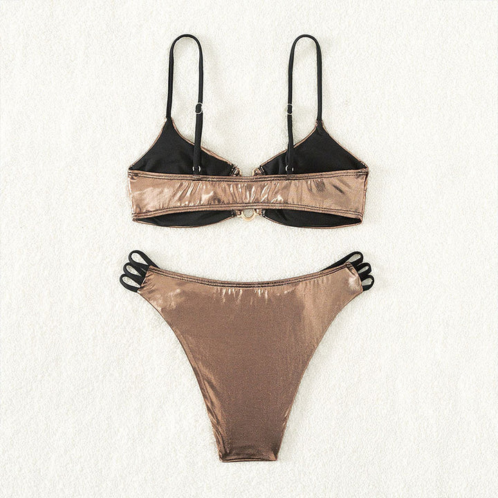 Damen Bikini-Set mit raffinierten Schnürdetails und elegantem Glanz Echo Archiv