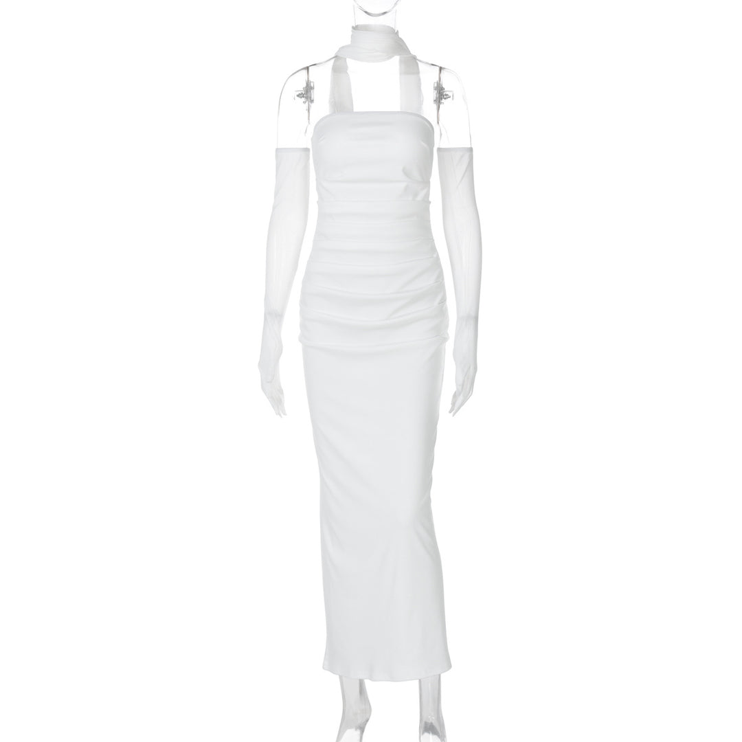 Damen Elegantes schulterfreies Abendkleid mit Flügelärmeln Echo Archiv